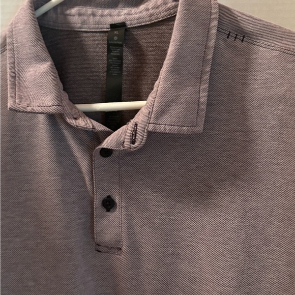 Lululemon Mens Metal Vent Tech Polo Dark Burgundy and Light Lavender - Size XL - Picture 6 of 7